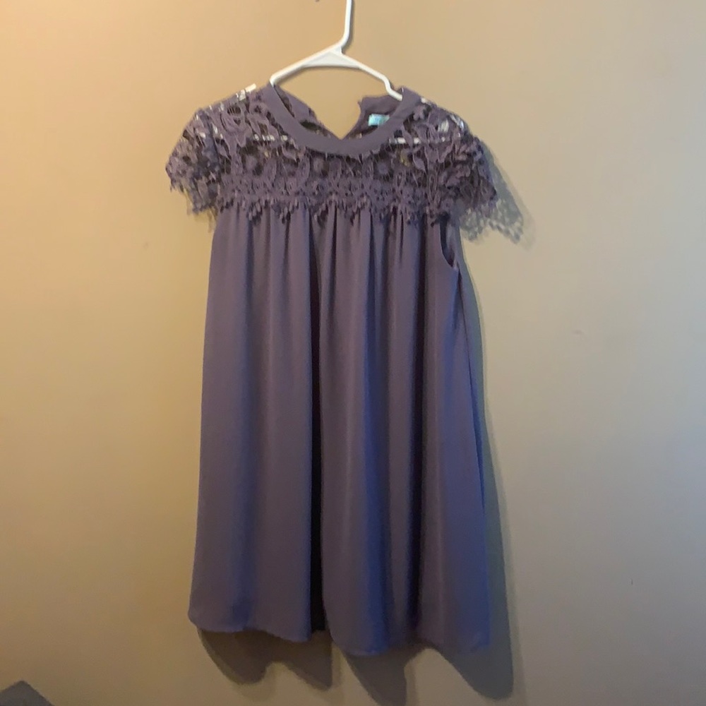 She+sky dress purple sz med just above the knee in length gorgeous dress